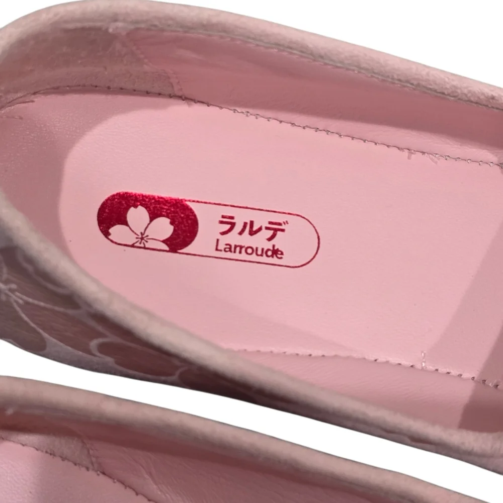 Larroudé Verona Mary Jane Ballet Flats - Sakura Pink Floral Jacquard 8 New​ - Picture 5 of 12
